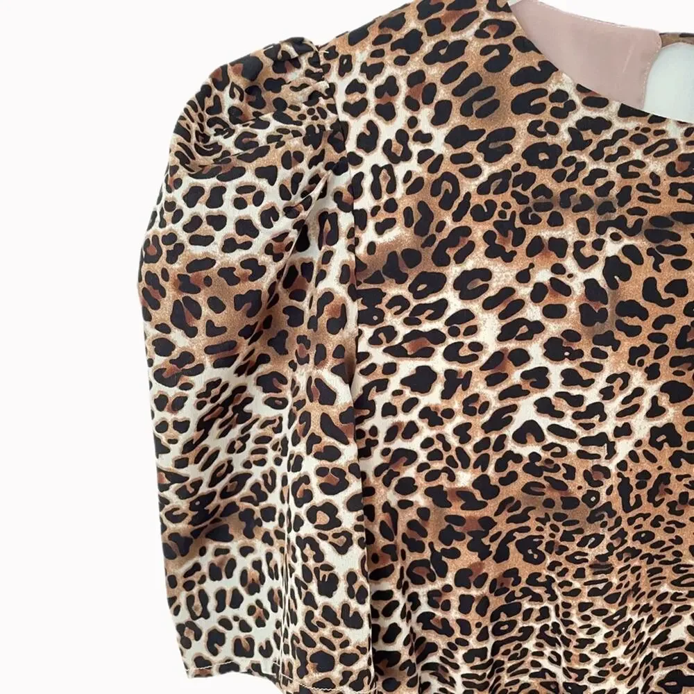 Sugar Lips Leopard Print Fit and Flare Dress Sz XS - Picture 3 of 6
